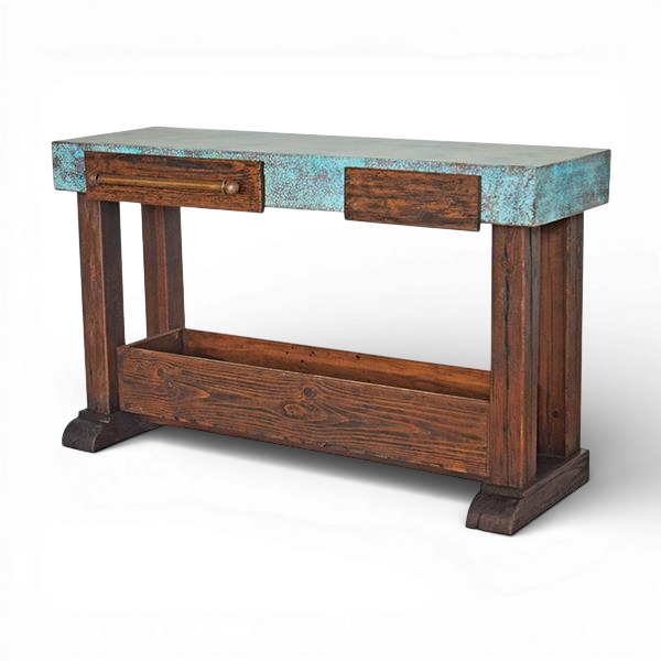 Fairbank Kitchen Island - Turquoise Copper