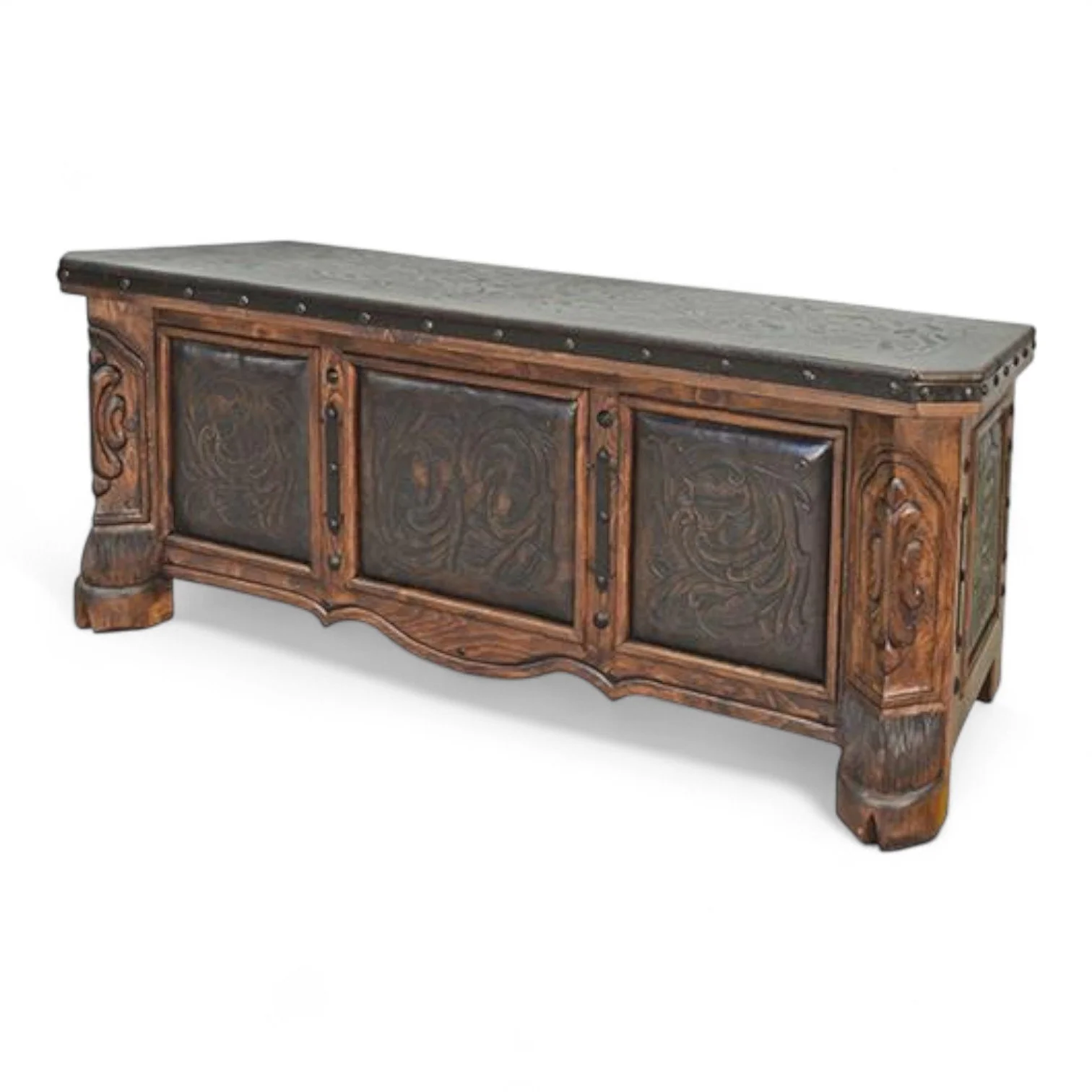 Dakota Tooled Leather Desk