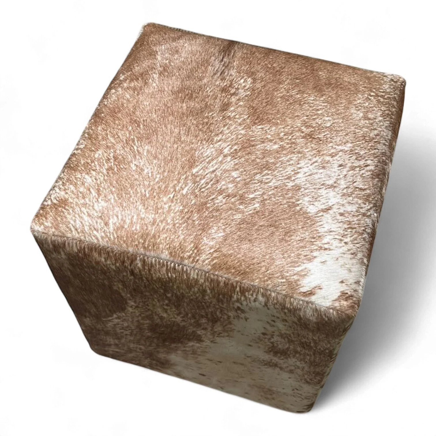 Light Brindle Cowhide Ottoman