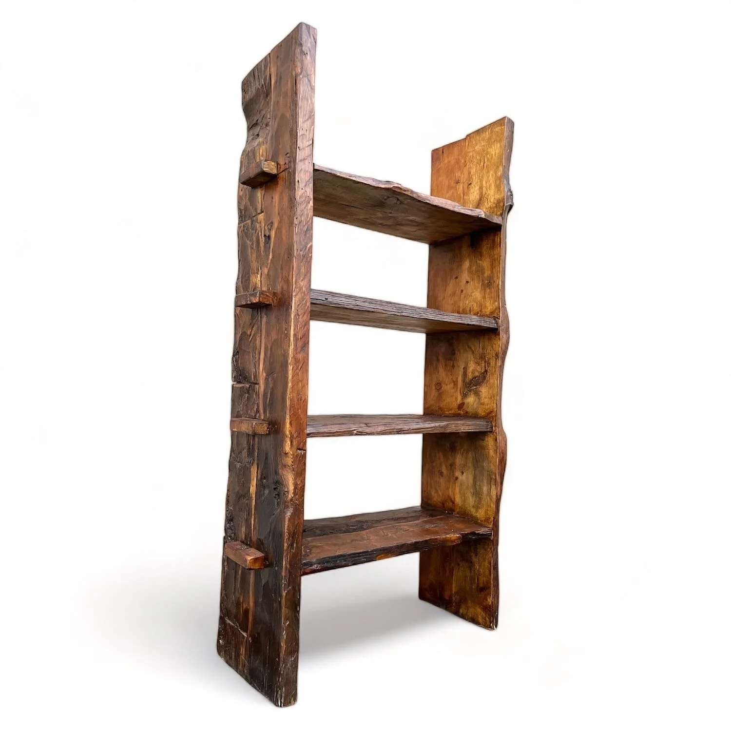 Hermosillo handcrafted Mexican reclaimed wood bookcase with rustic primitive design