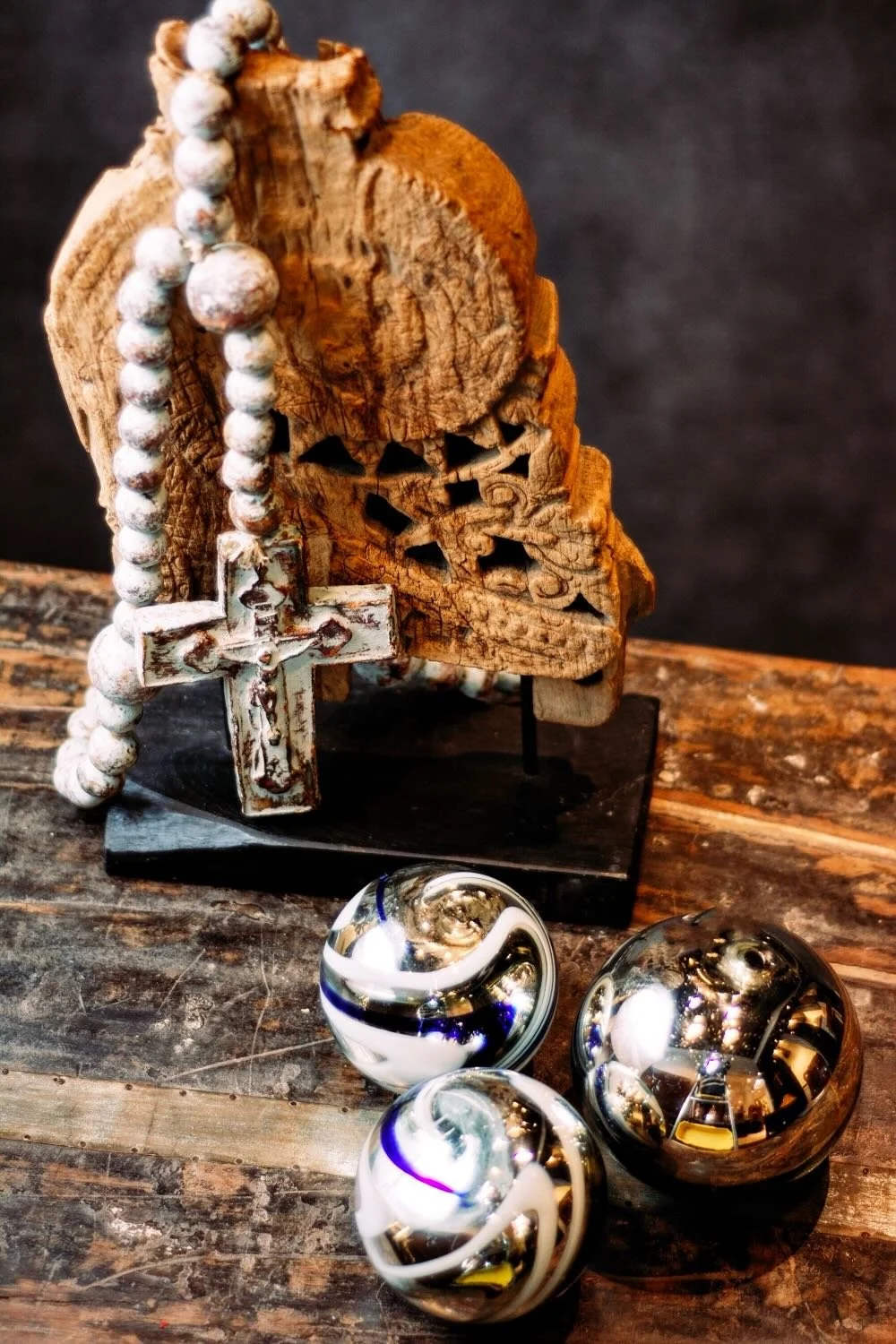 Hand-Carved Wooden Artwork. One-of-a-kind 20" hand-carved wooden sculpture. Intricate artisan craftsmanship for rustic or modern home decor.