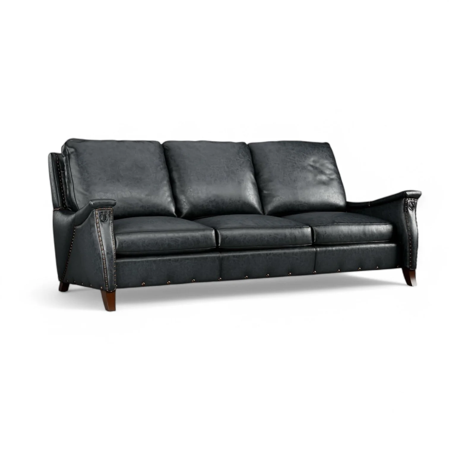 Corvallis Leather Sofa - Blue Lagoon
