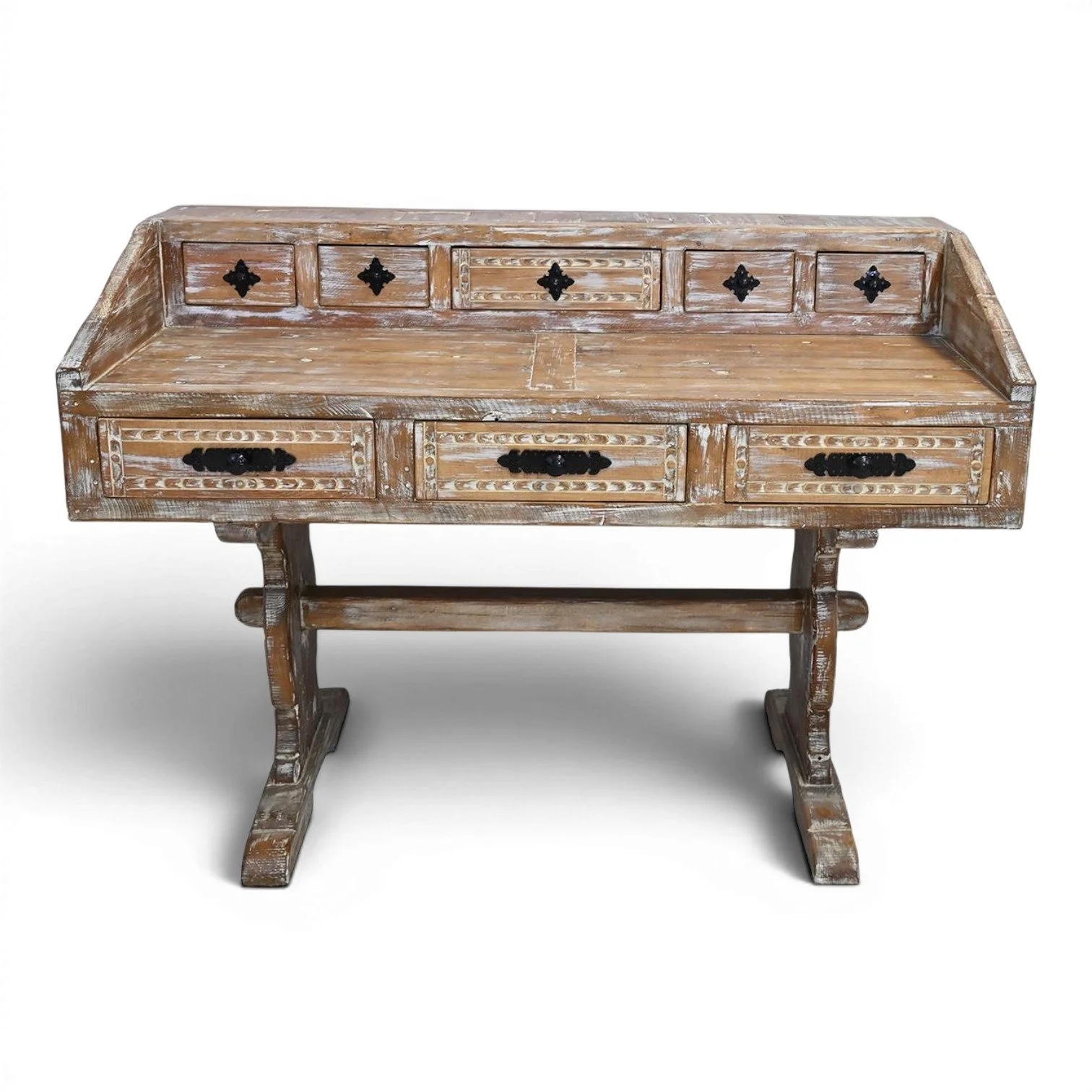 Las Carreras White Washed Desk | Handmade Mexican Home Office Desk