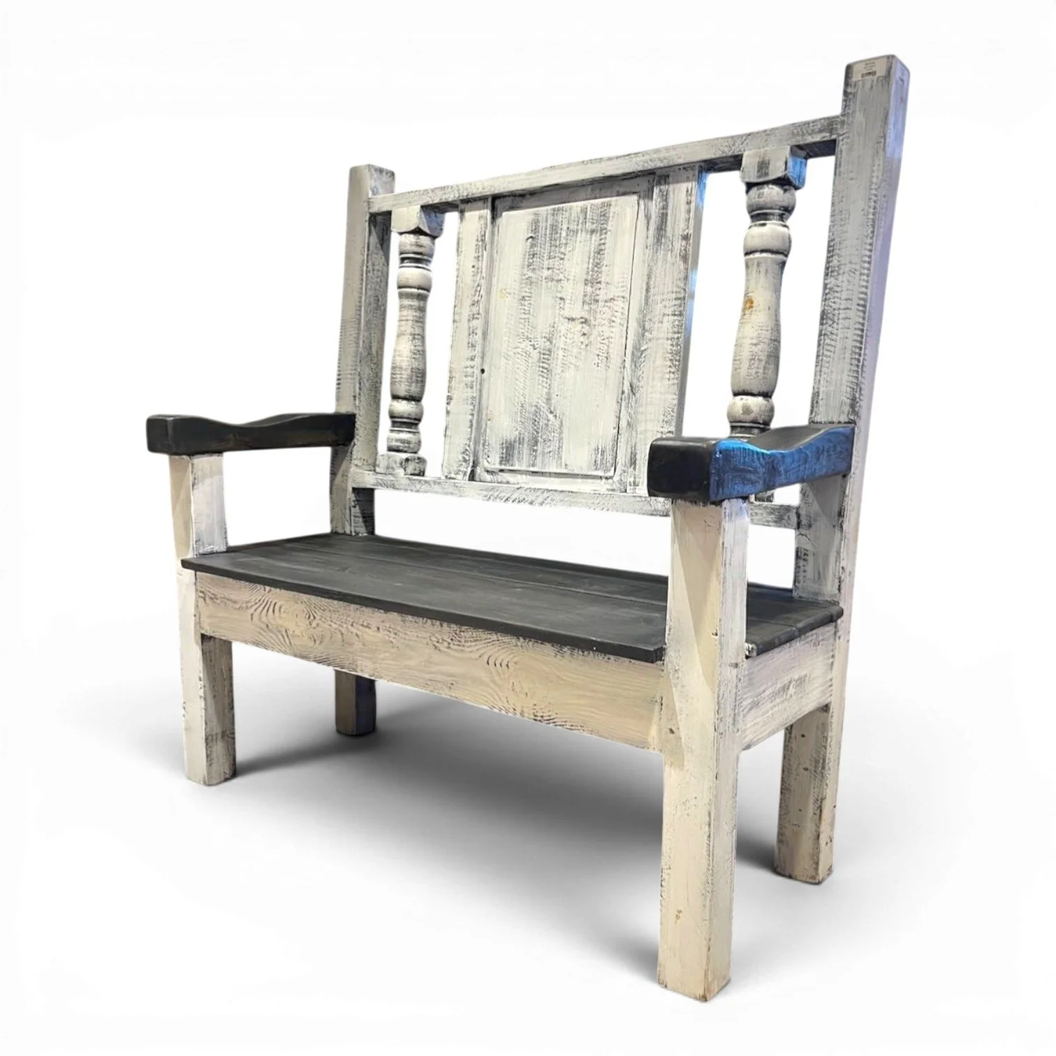 Banco Blanco | Handmade Mexican Distressed White Bench