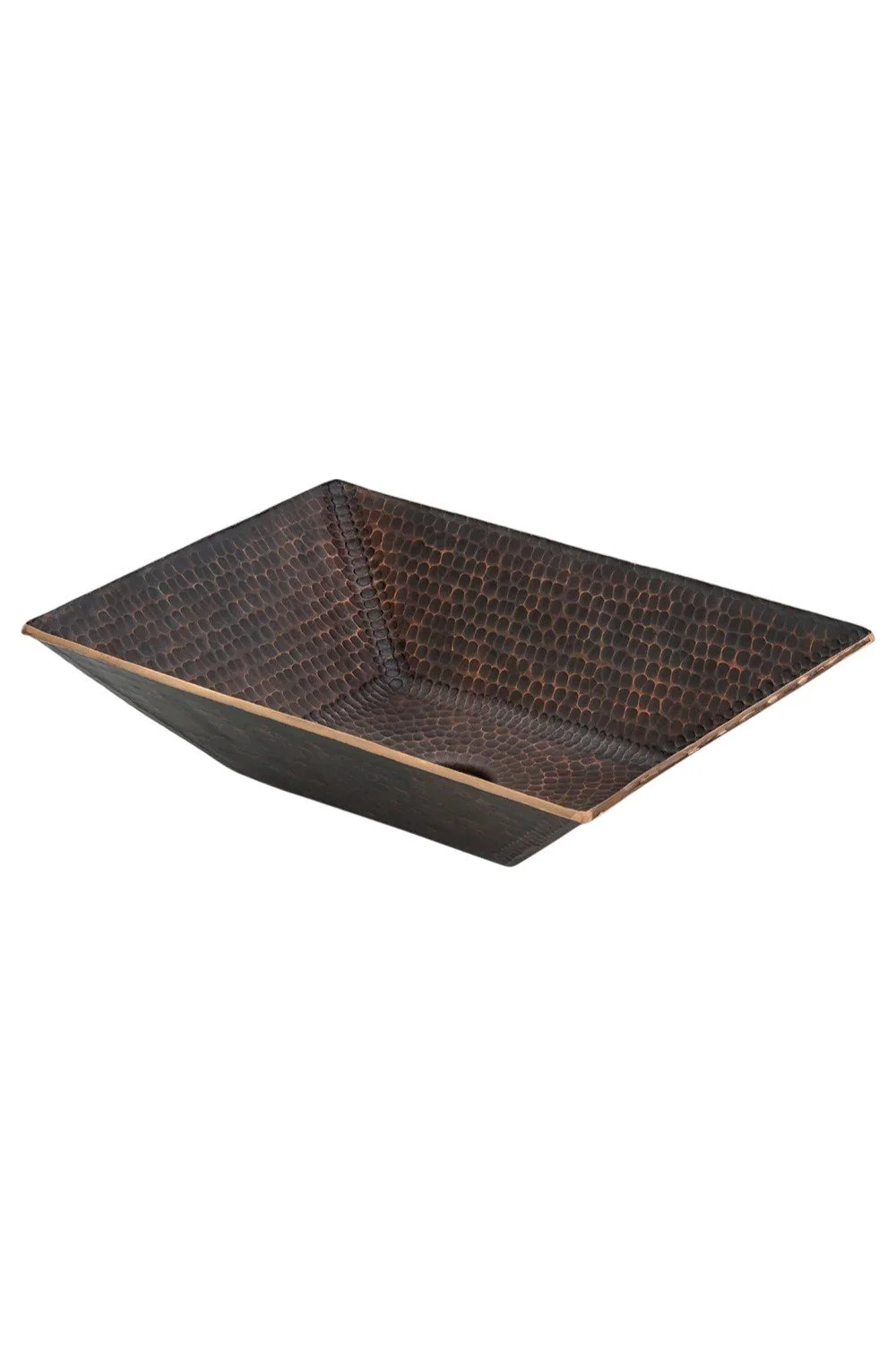 Ximena 17" Modern Rectangle Hand Forged Old World Copper Vessel Sink