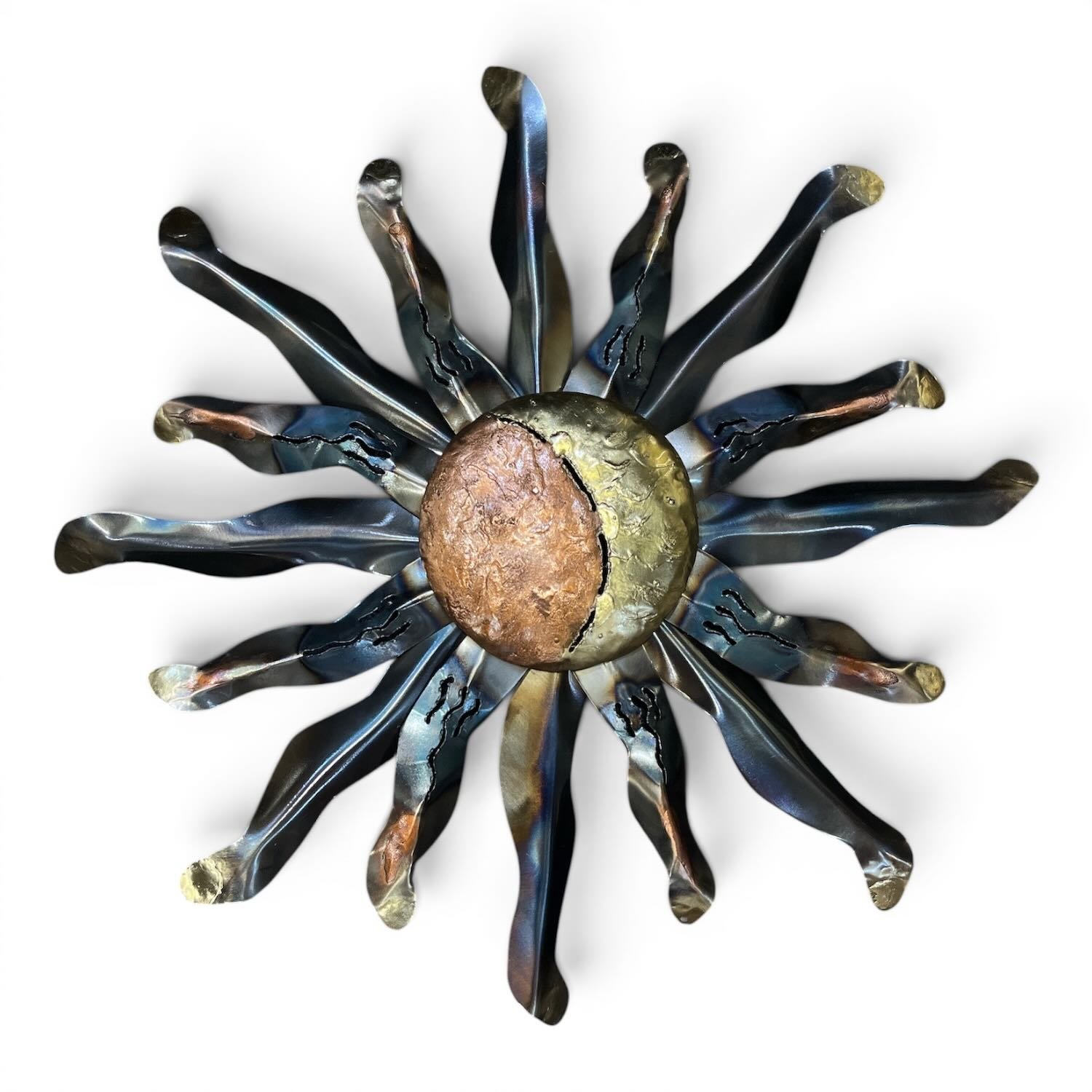 Sol de Cobre – Handmade Mexican Copper Sun Wall Art - Estillo 1