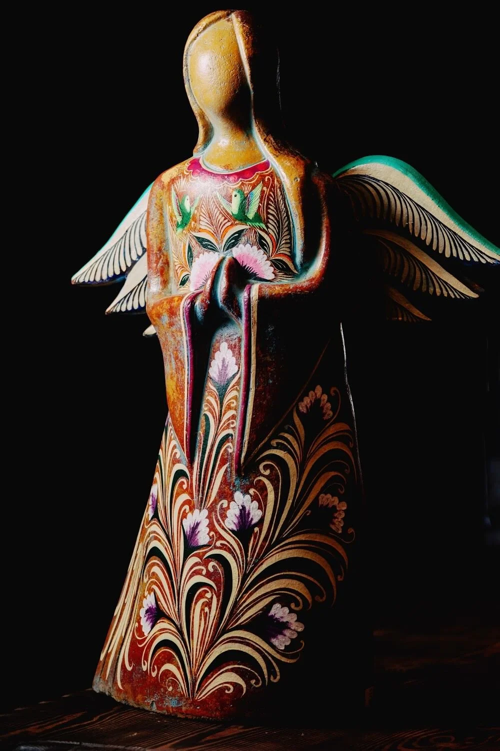 Clay Angel from Mexico with Hand Painted Design