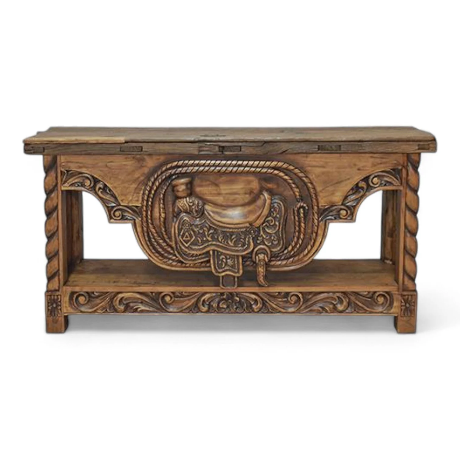 Chihuahua Hand Carved Saddle Credenza - Natural