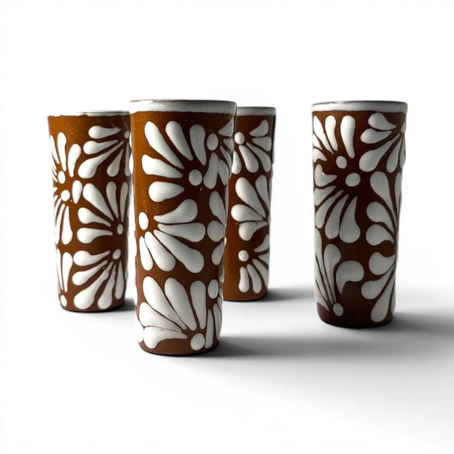 Tequila Terracota Glass Set | Handmade Mexican Tequila Shot Glasses (Set of 6)