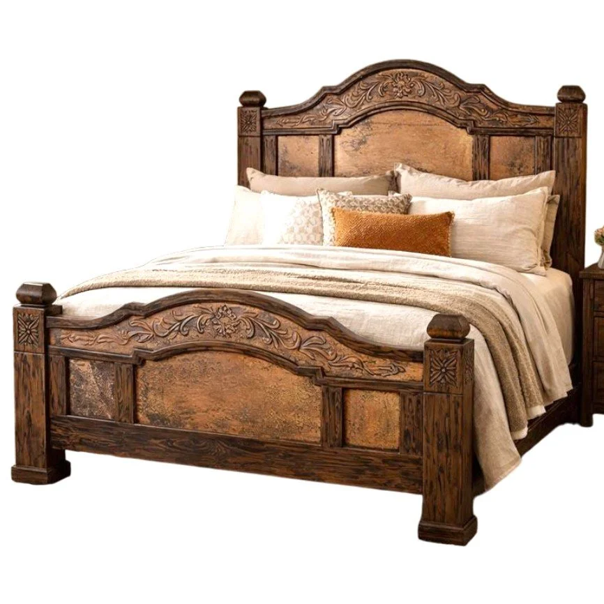Margarita Dorada Copper King Bed Handmade in Mexico