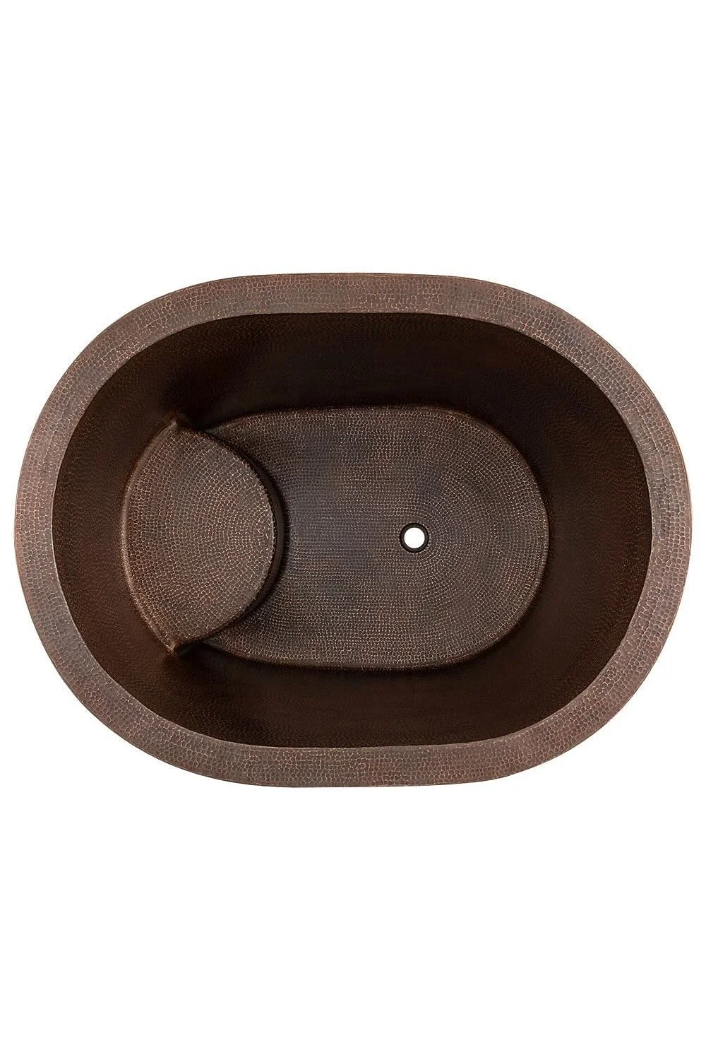 Hacienda 48" Hammered Copper Oval Japanese Soaking Tub