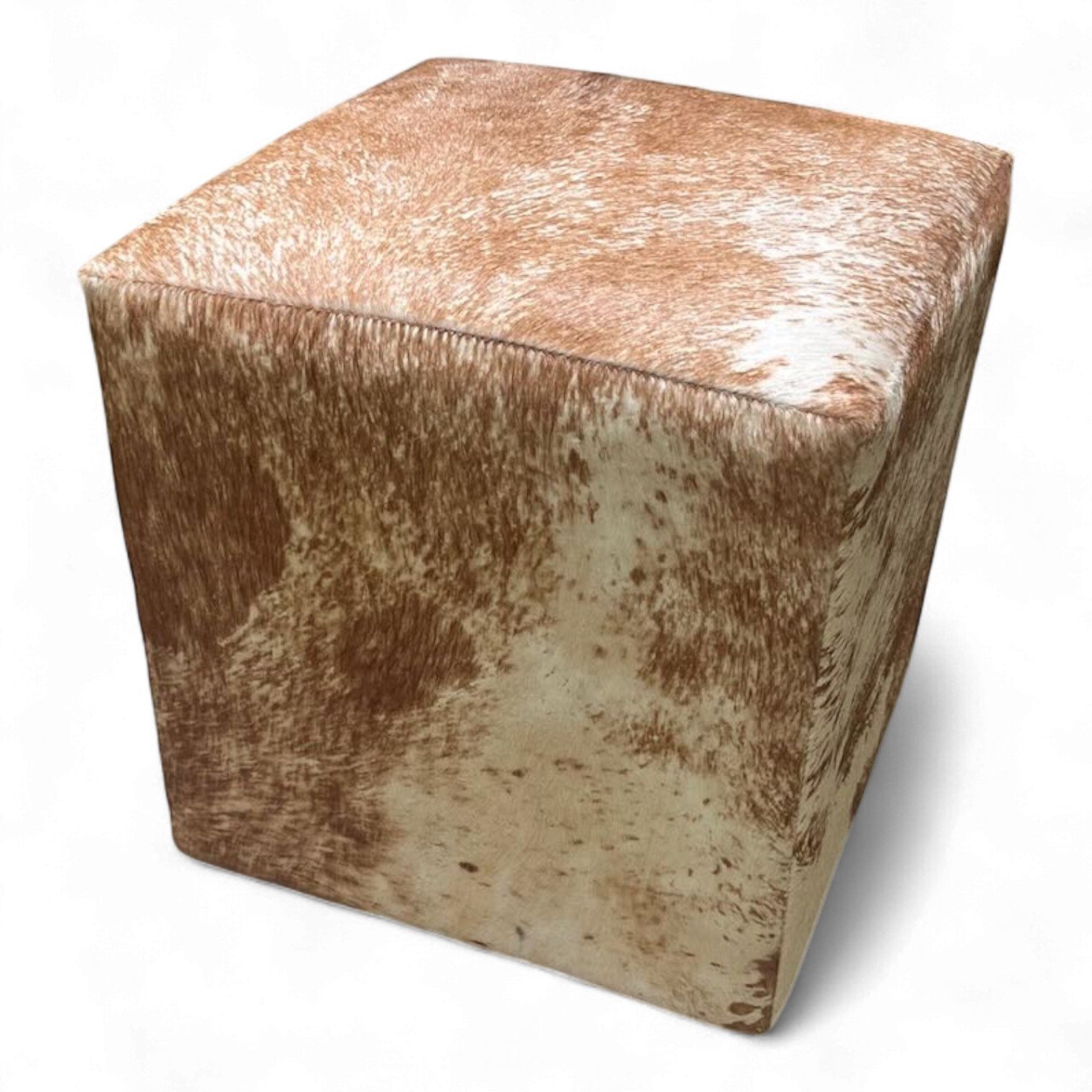 Light Brindle Cowhide Ottoman