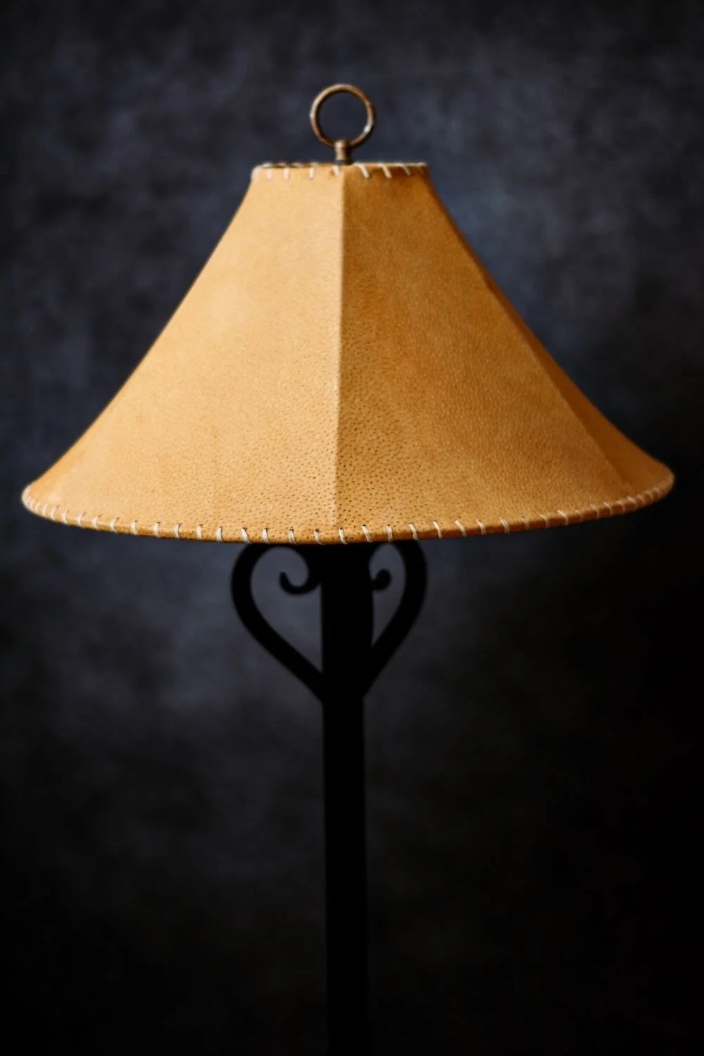 Shop Yellowstone Pigskin Lampshades handmade in Mexico. Authentic rustic lighting with natural pigskin, perfect for Western, lodge, and hacienda décor. - Tan