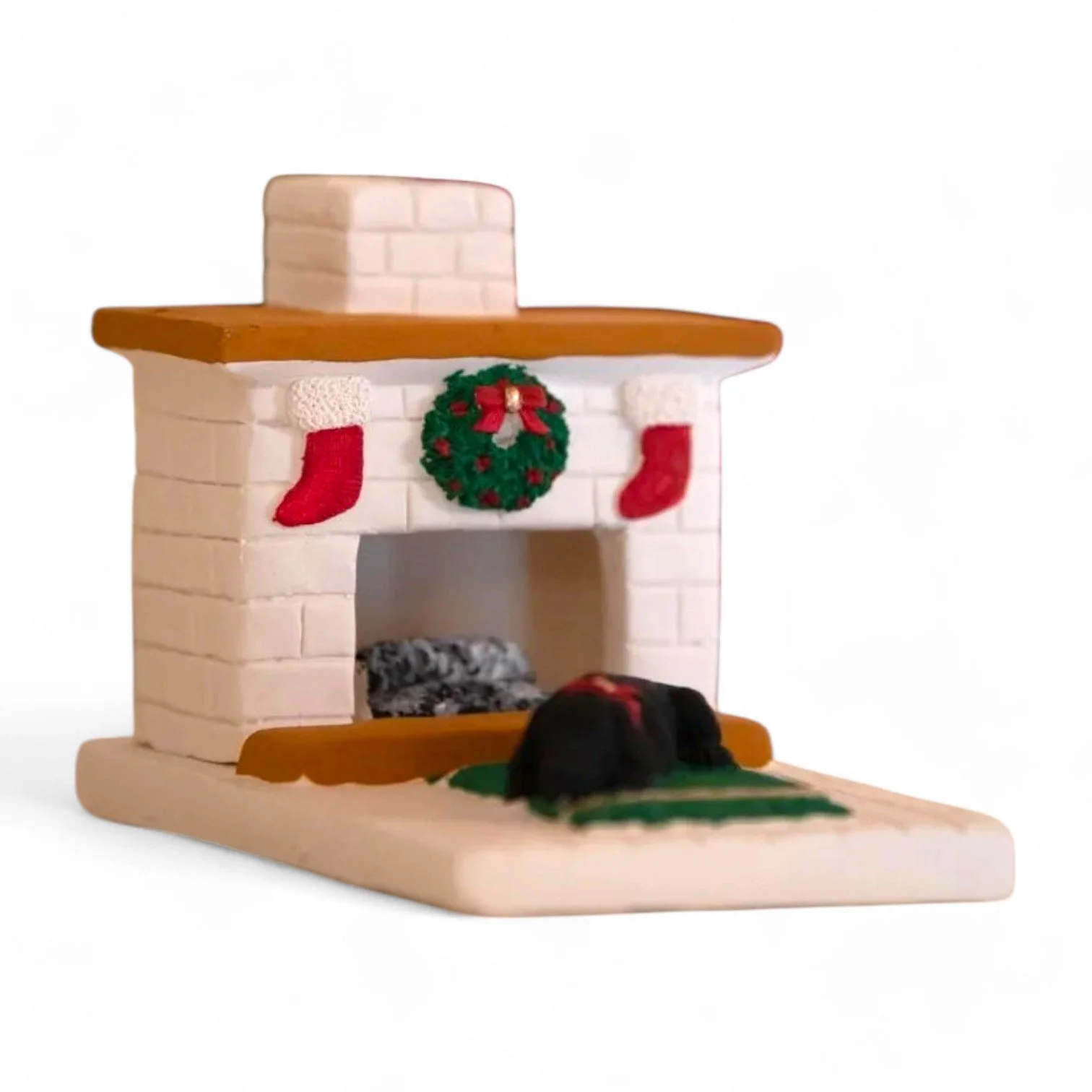 Chimenea Navideña y Perro Incense Burner