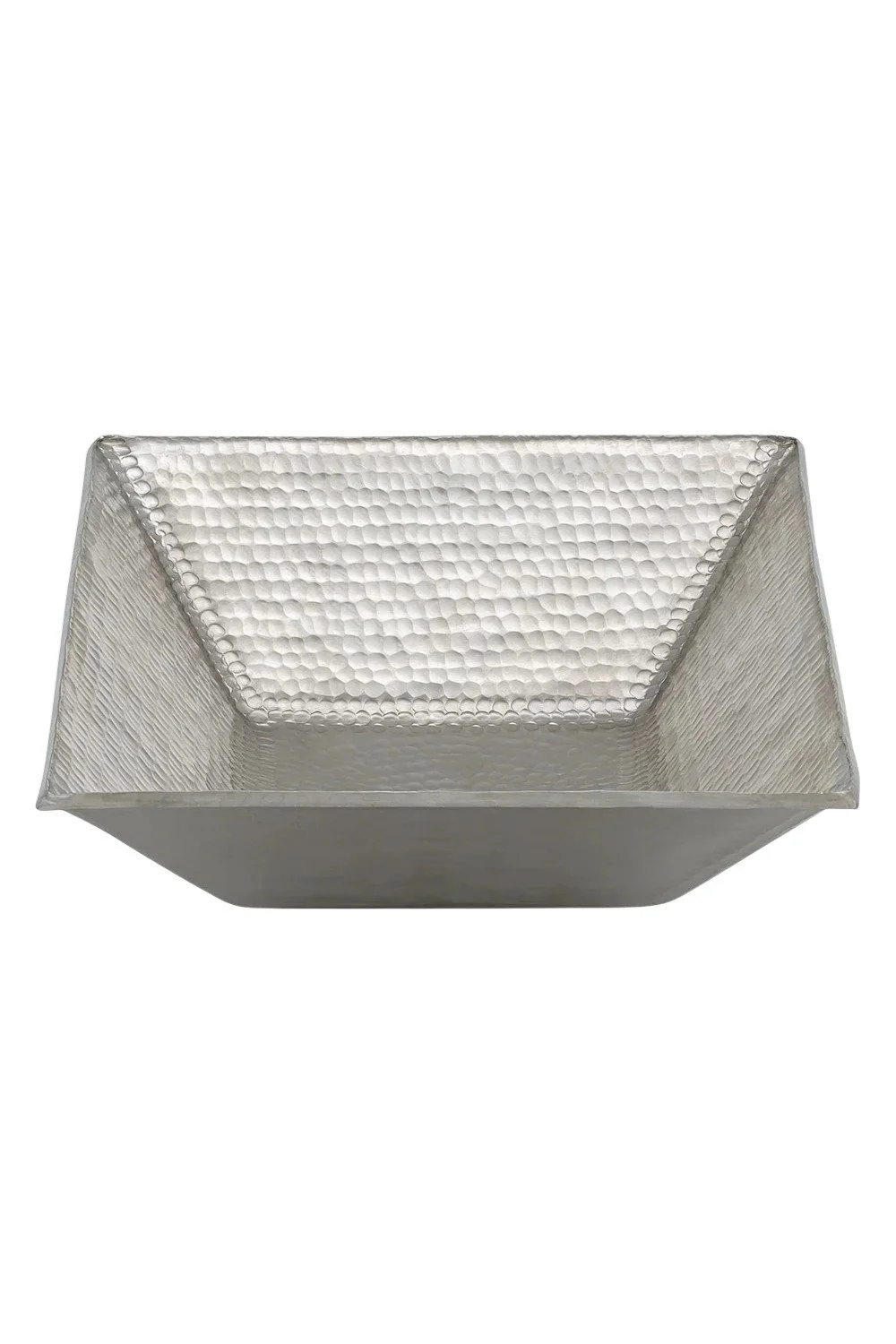 Ximena 17" Modern Rectangle Hand Forged Old World Copper Vessel Sink - Nickel