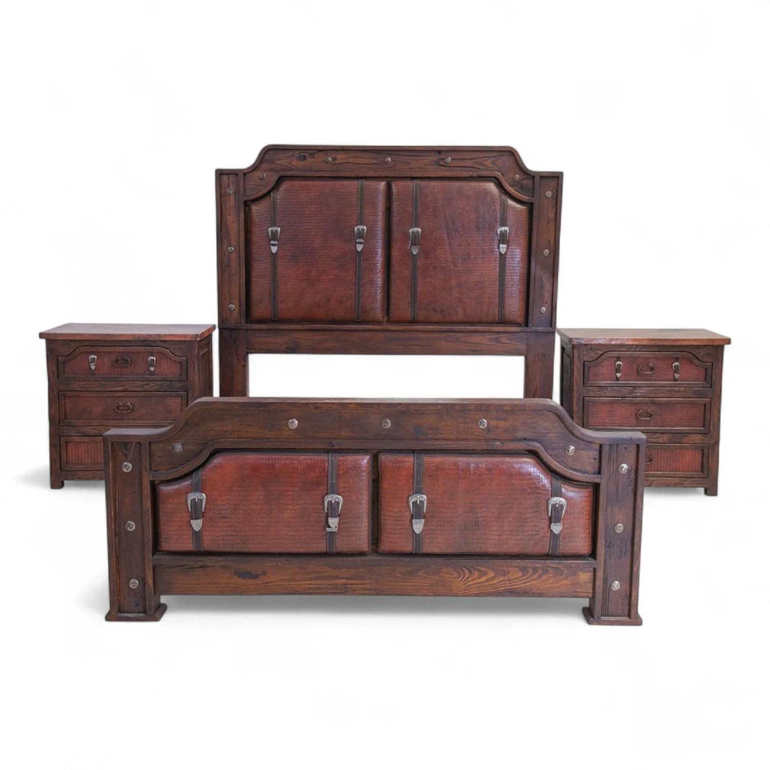 Todos Santos Croc Print Leather Bed