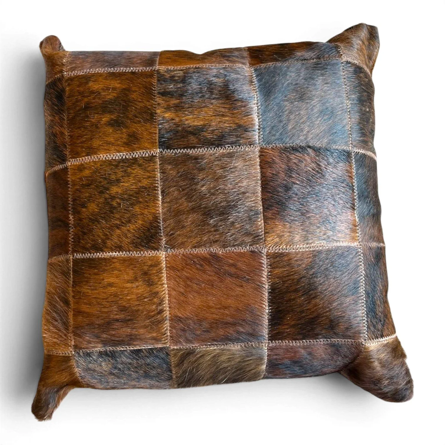 Tombstone Pillow | Handmade Brazilian Cowhide & Leather Western Throw Pillow Style 1