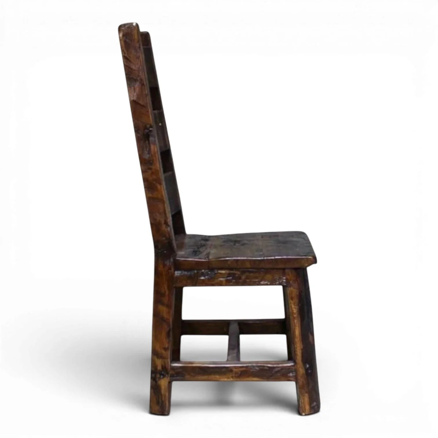 Tulum handcrafted Mexican reclaimed wood dining chair with dark stain and Western-inspired design