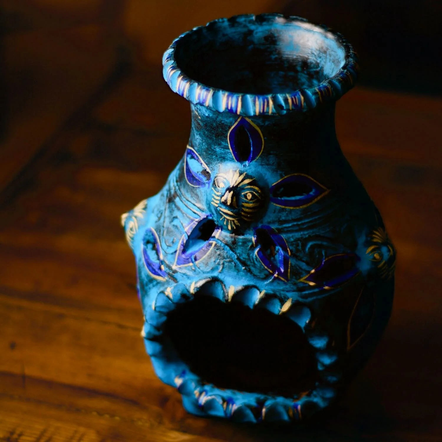 Clay Chiminea with Sun