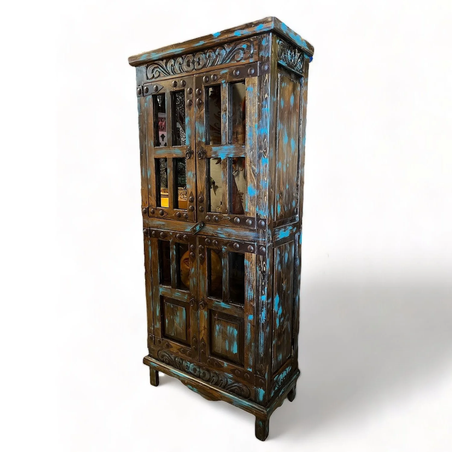 Gran Misterio Carved Curio Cabinet | Handmade Mexican Furniture