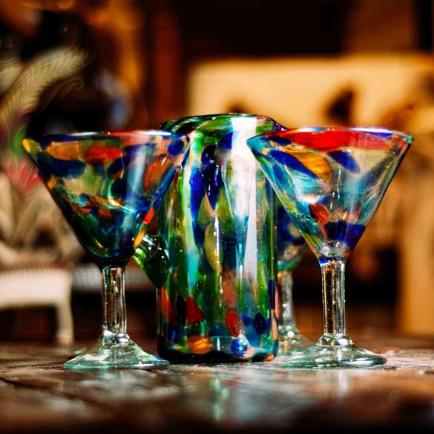 Remolino de Mexicolor Pitcher and Glassware Set