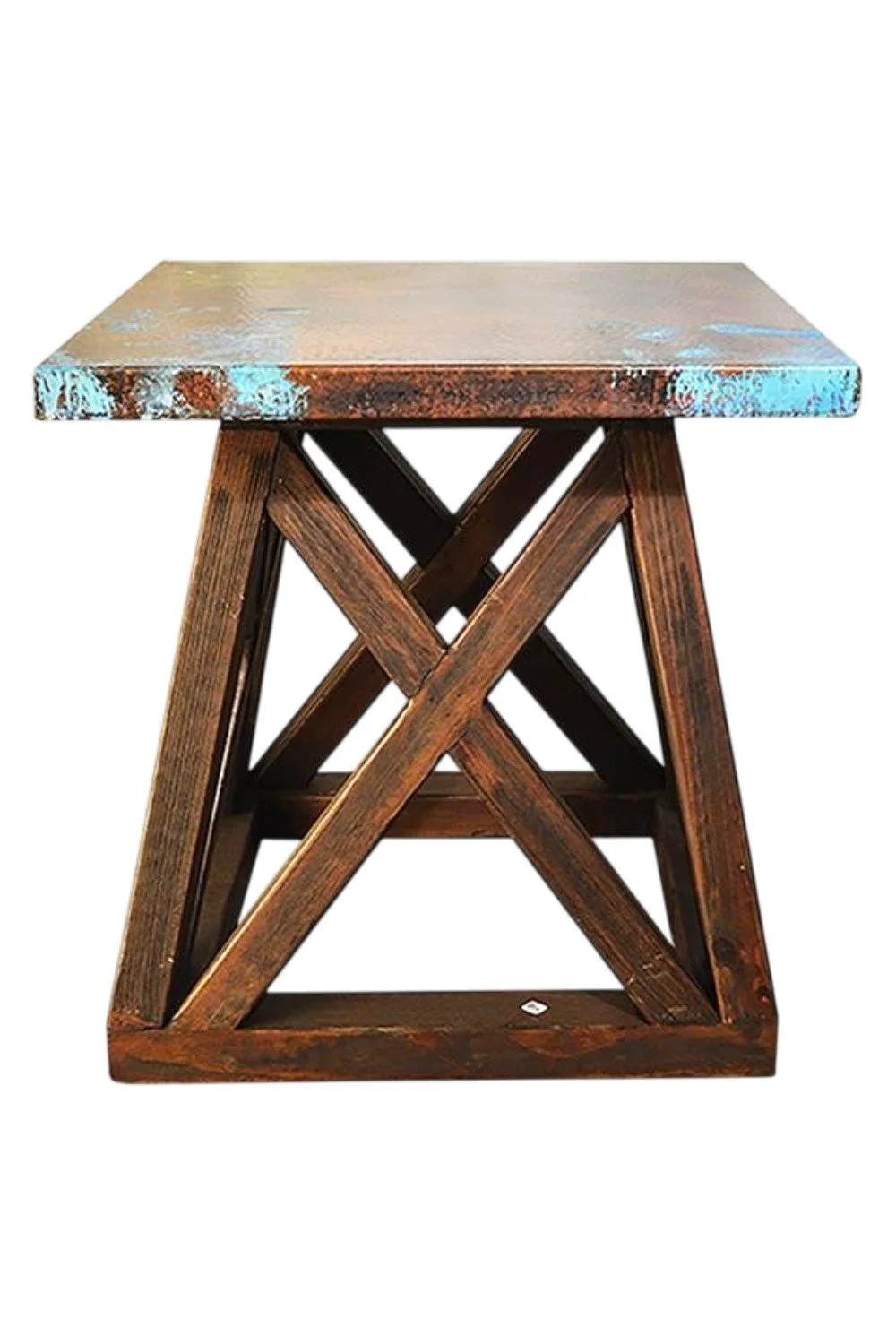 Santa Clara Copper End Table – Handmade Mexican Copper Top Table