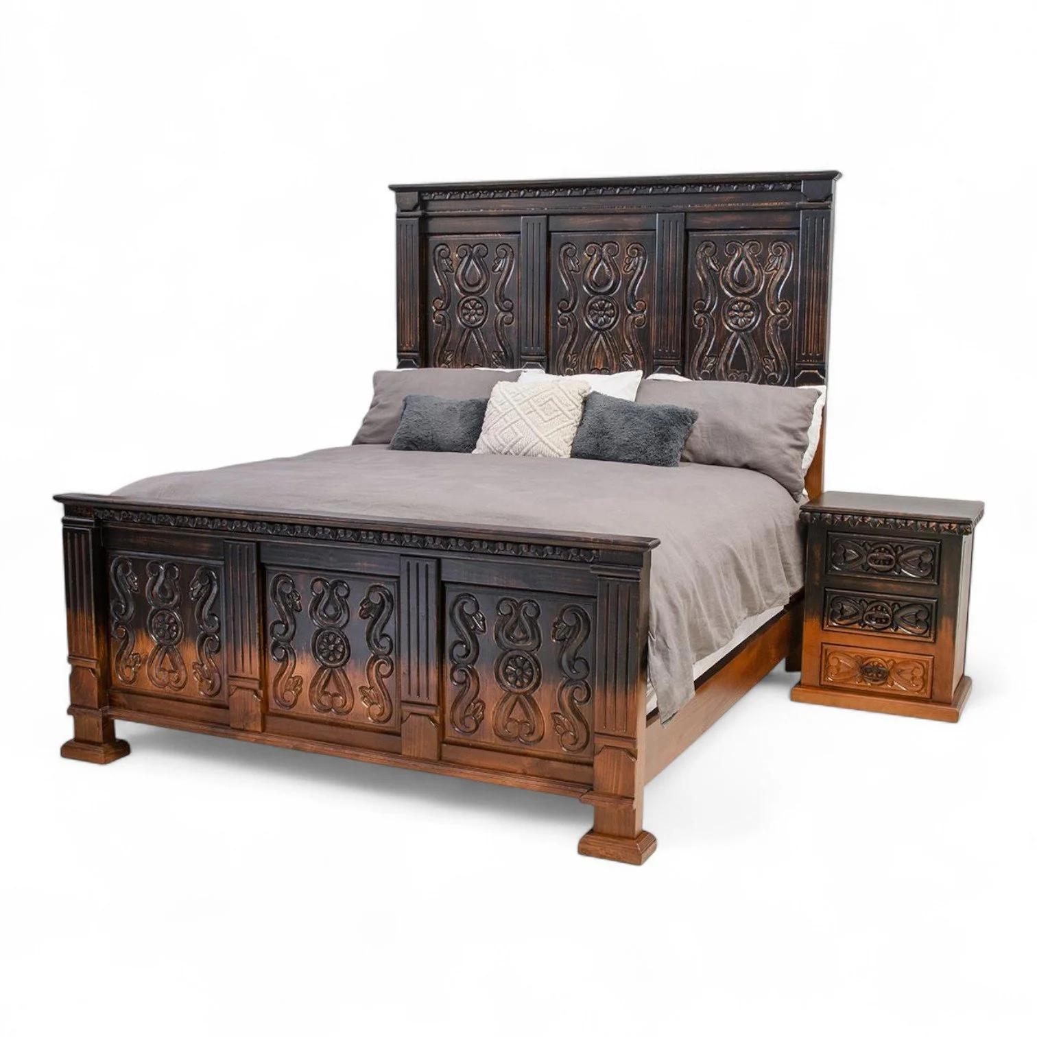 Oaxaca Ombre Carved Bed