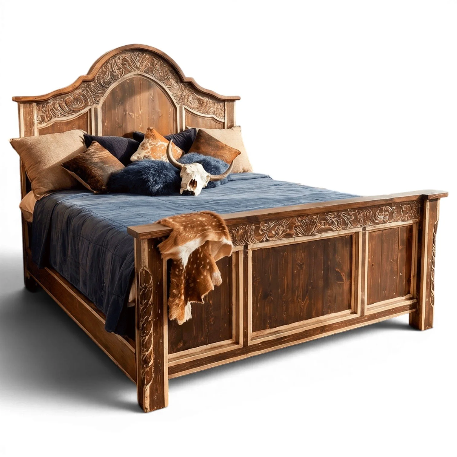 Las Conchas Bed | Handmade Mexican Coastal Reclaimed Wood Bed