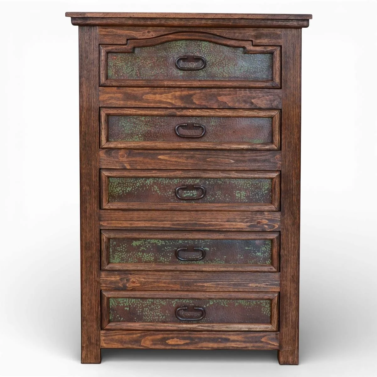 San Felipe Cobre Chest | Handmade Verdigris Copper Wood Chest Mexico