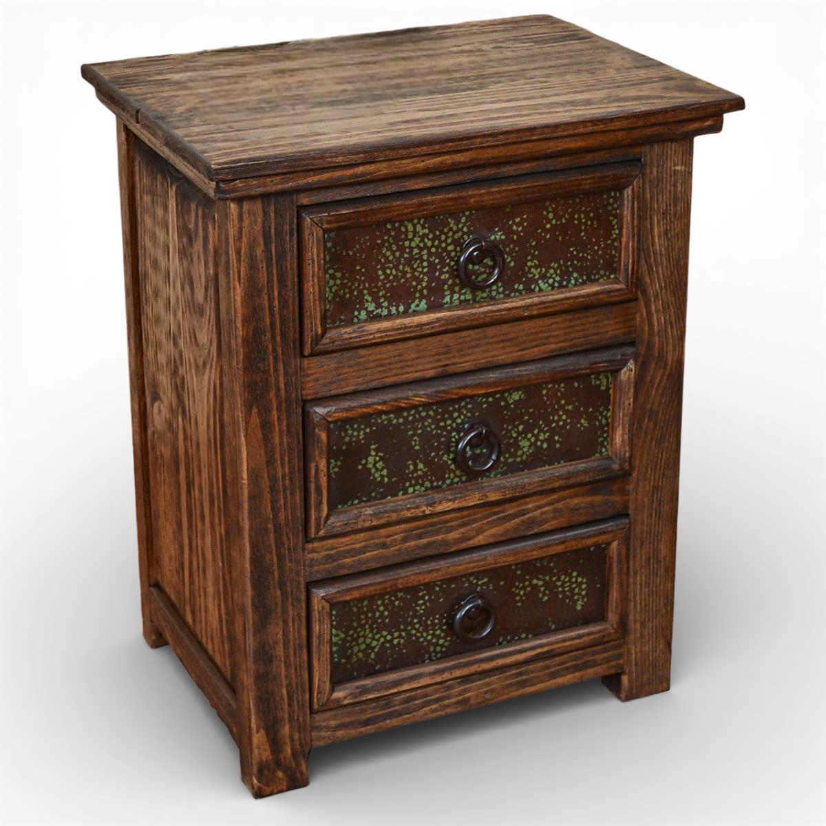 San Felipe Copper Nightstand — Wood Top
