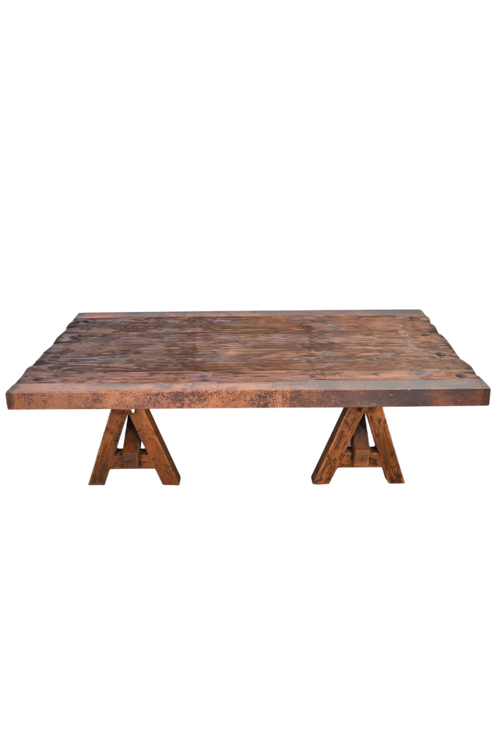 Floresville Copper Edge Coffee Table – Handmade Mexican Rustic Table