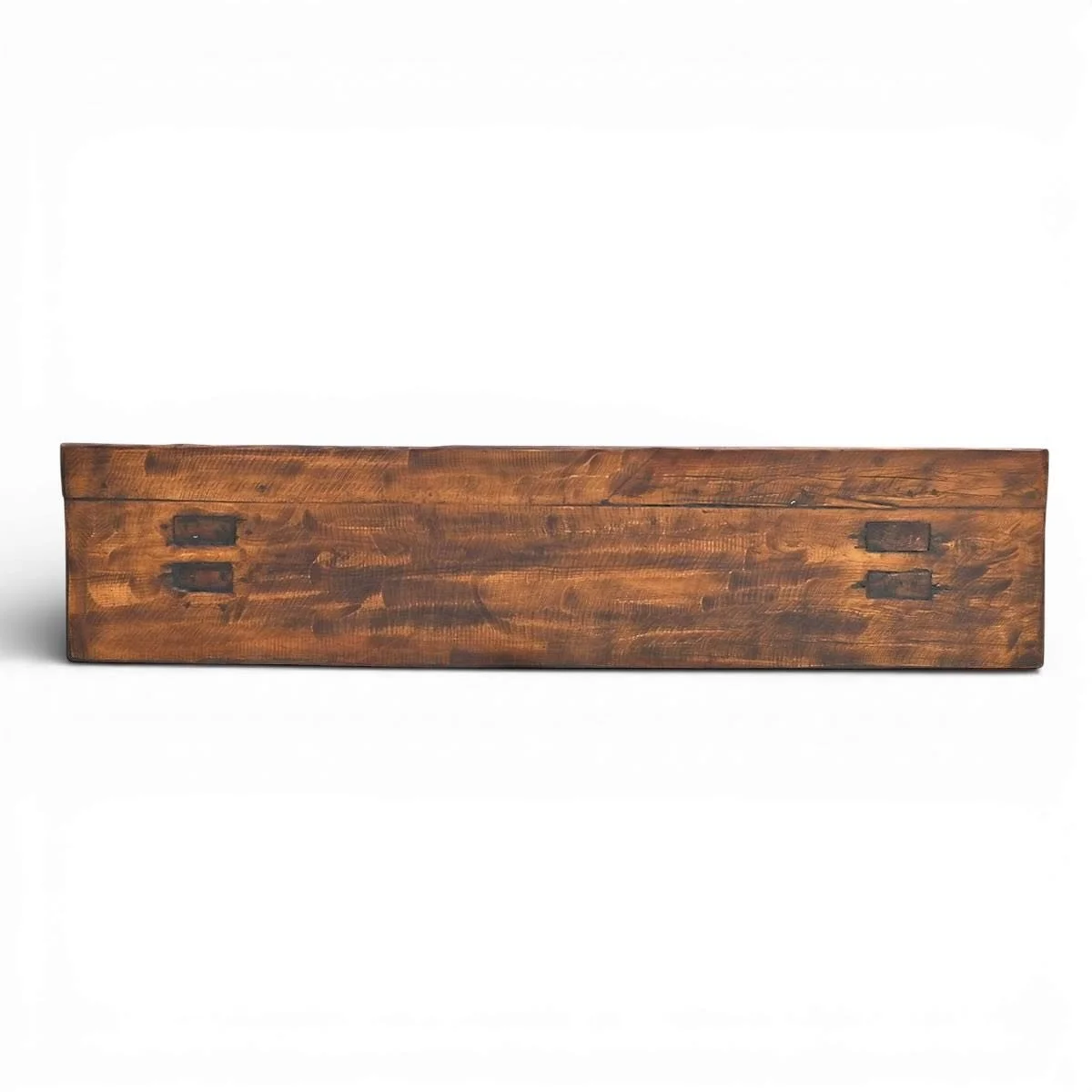 Handmade Durango carved console table with rope motif, rich dark stain, and canted legs crafted in Mexico.