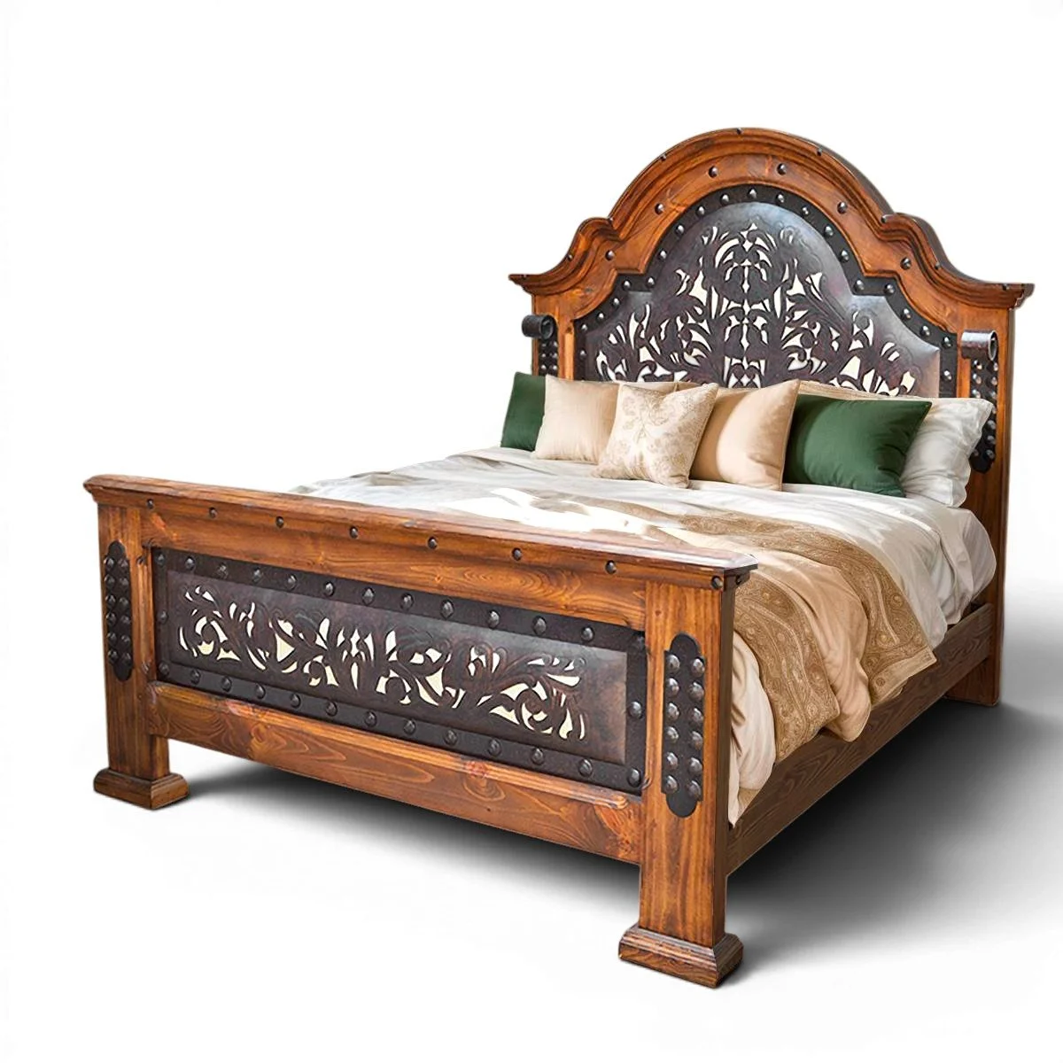 Arco de Herradura Tooled & Perforated Leather Bed