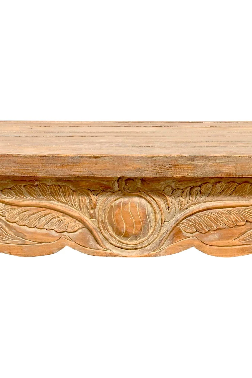 Texas Carved Console Table – Handmade Mexican Floral Wood Console