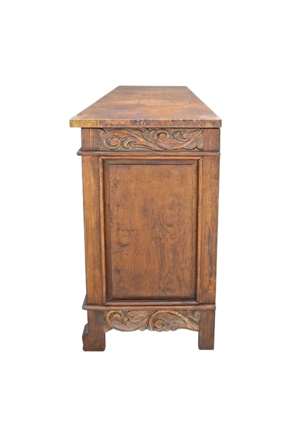 Las Cuevas Hand Carved Buffet Cobre – Rustic Copper Top Buffet