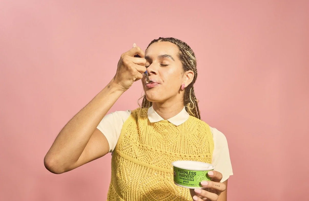 Harmless Harvest: Yogurt SKUs 
Wardrobe Styling
