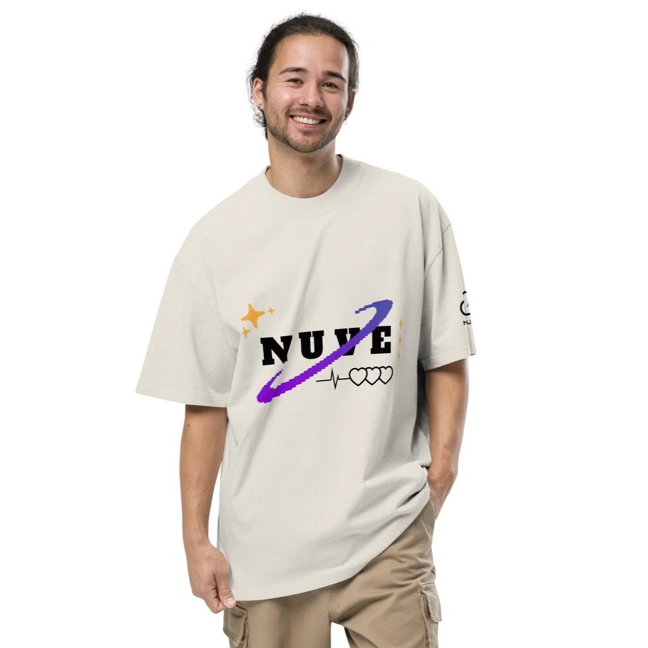 Galaxy Love Premium Oversized Distressed T-Shirt