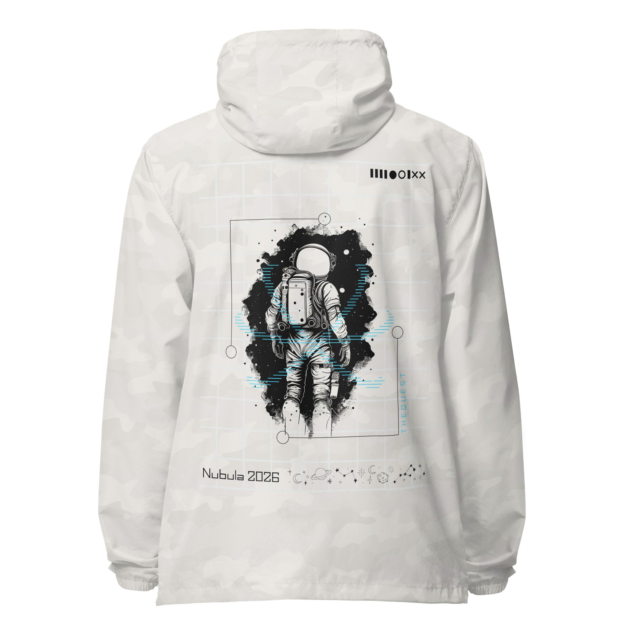 The Quest, premium lightweight windbreaker with zipper, unisex streetwear (Nebula 2026)