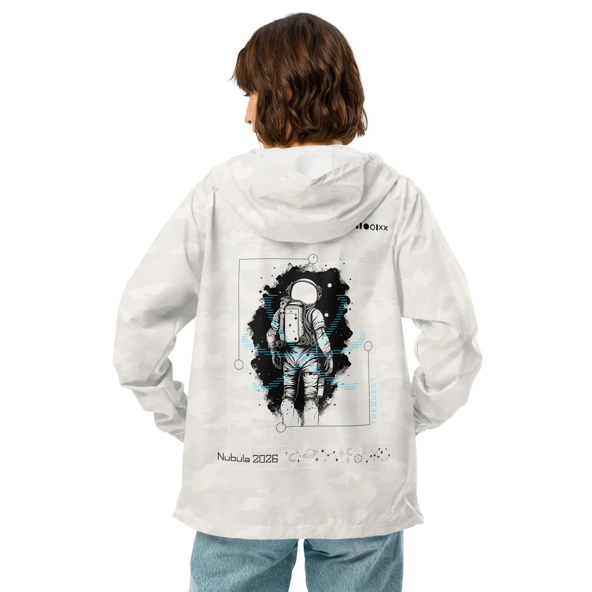 The Quest, premium lightweight windbreaker with zipper, unisex streetwear (Nebula 2026)
