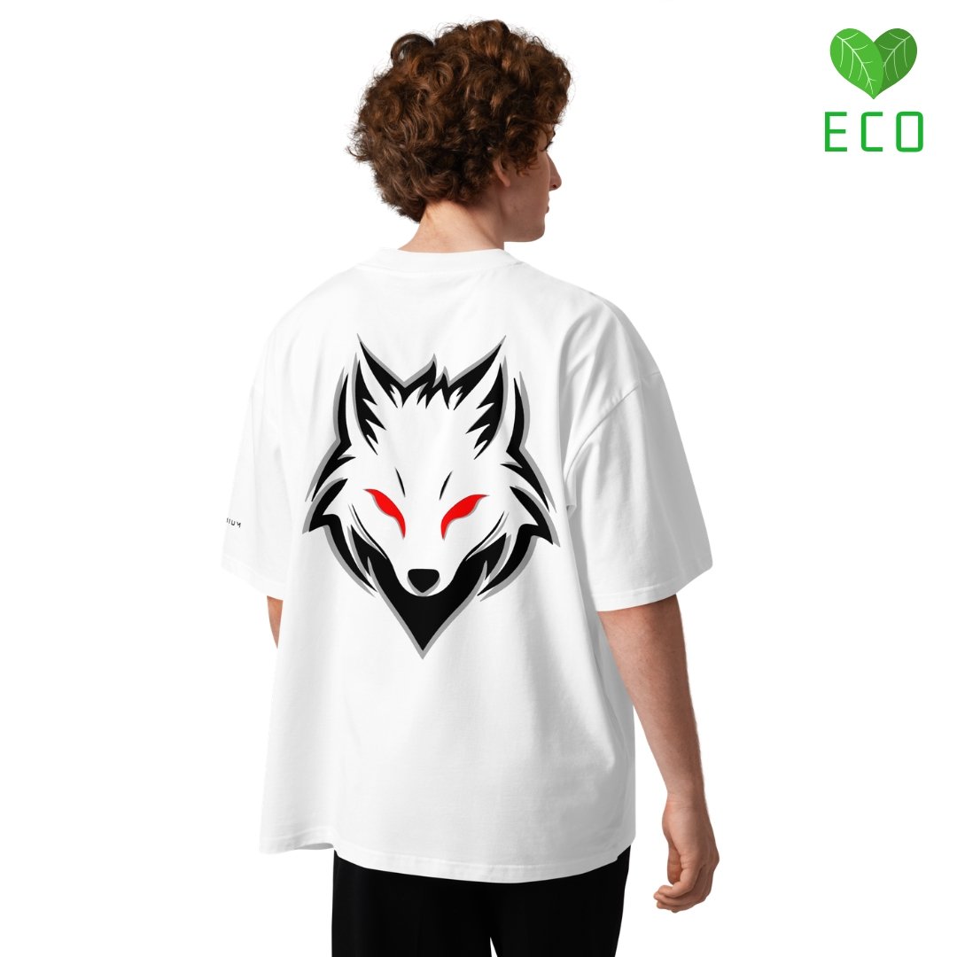 Premium organic unisex turtleneck t-shirt, streetwear print Evil Fox (The Beasts)