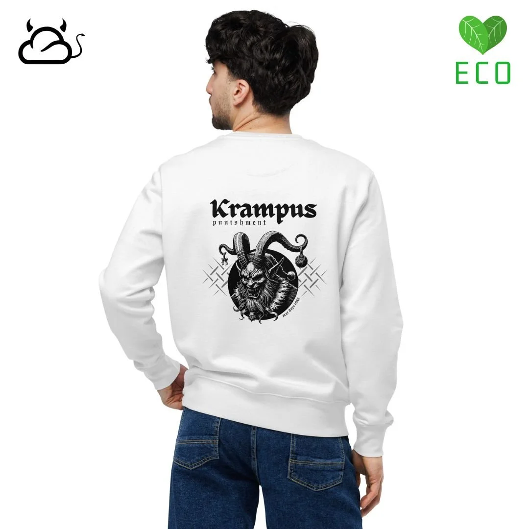 Krampus Punishment Eco Sweatshirt, Sustainable Premium Streetwear Unisex by NuveStyle (Ater Days 2025)
