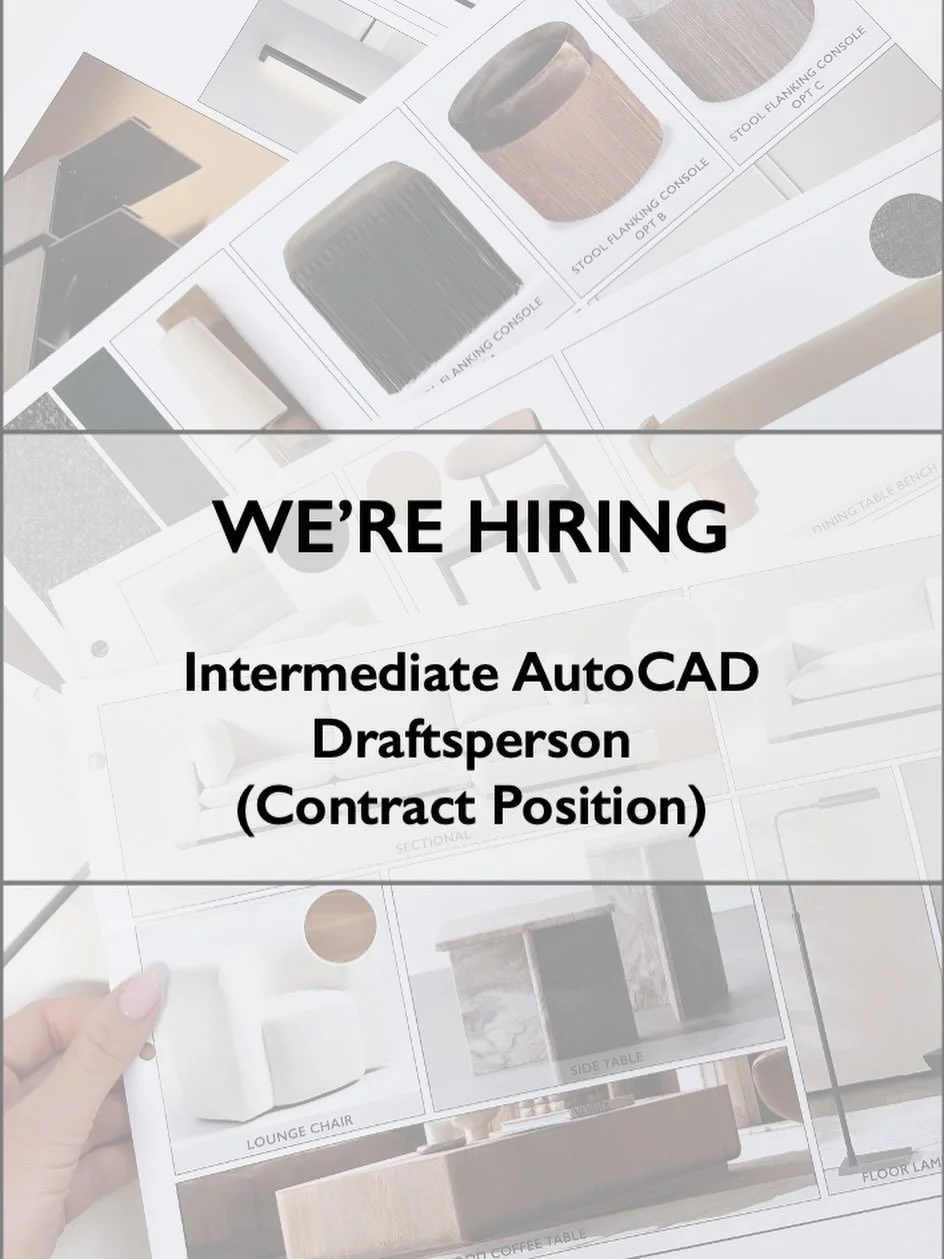 Designtheory Inc. is looking for an experienced Intermediate AutoCAD Draftsperson to support our residential and condo refurbishment projects on a contract basis.

The successful candidate will have recent experience preparing detailed residential in