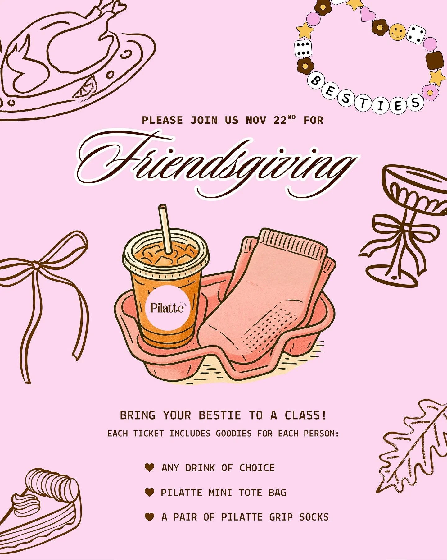 Celebrate strength, friendship, and gratitude with us! Join our special class featuring good vibes, goodie bags, and a whole lot of core work 🧡

Limited spots available, reserve yours before they&rsquo;re gone! 🦃💫

$50 Ticket (Value of $125) Inclu
