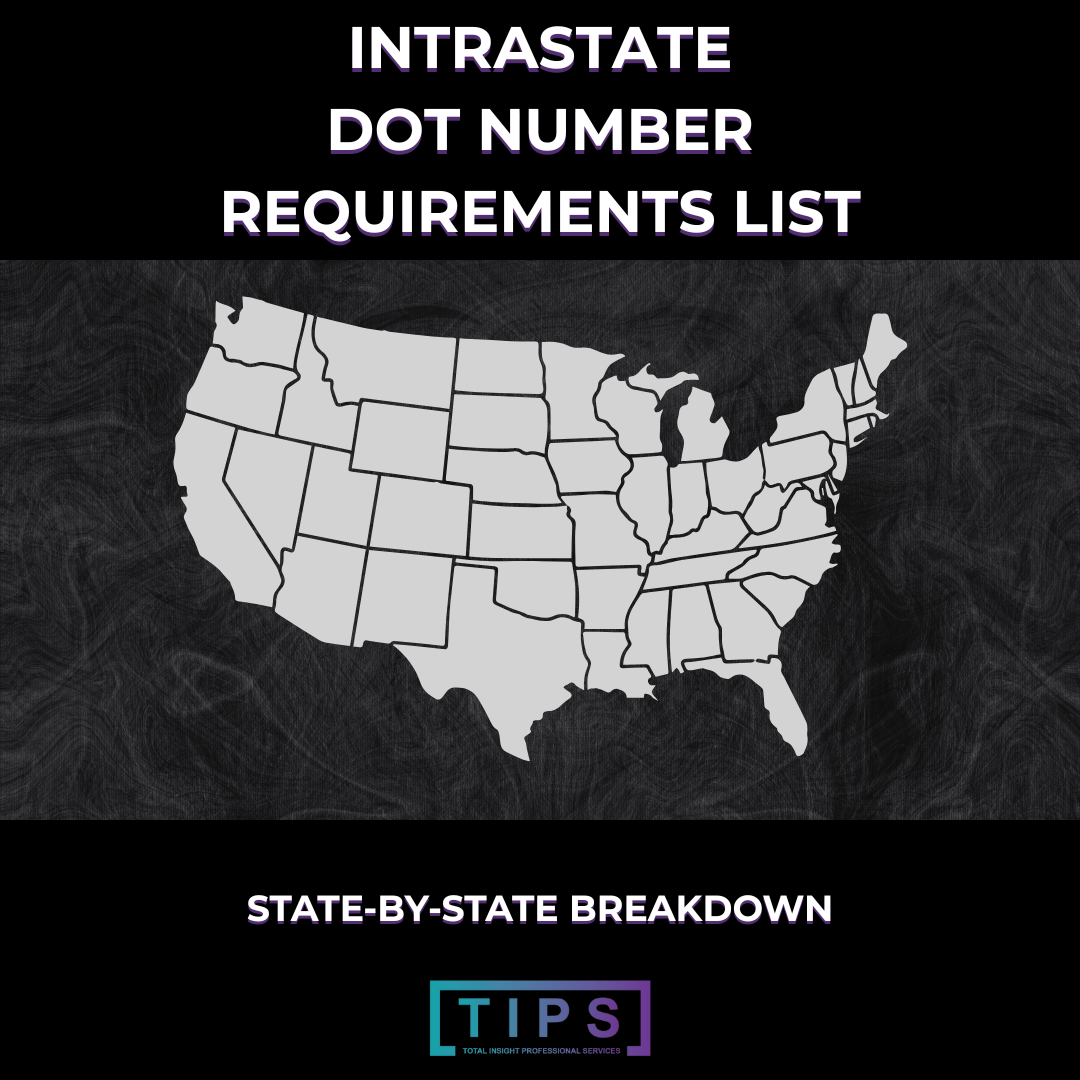 Intrastate DOT Number Requirements by State