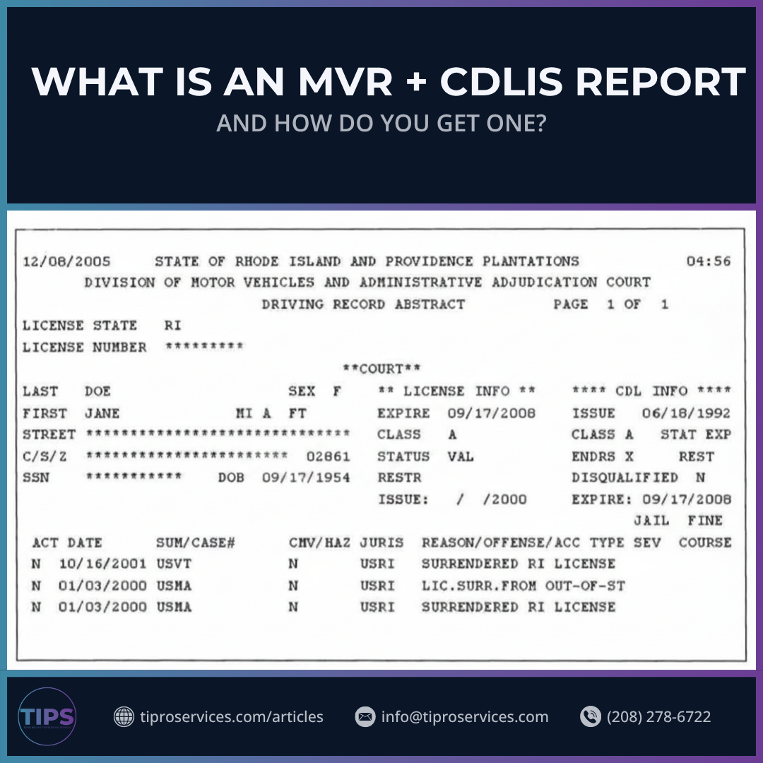 What Is an MVR + CDLIS Report and How Do You Get One?