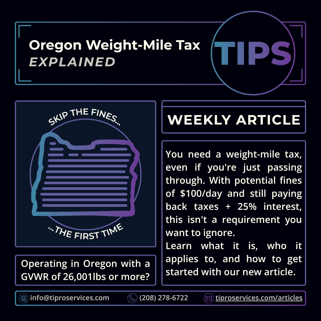 How the Oregon Weight-Mile Tax Works for Truckers