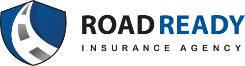 Logo for All Ready, a commercial insurance company, featuring a shield and road design.