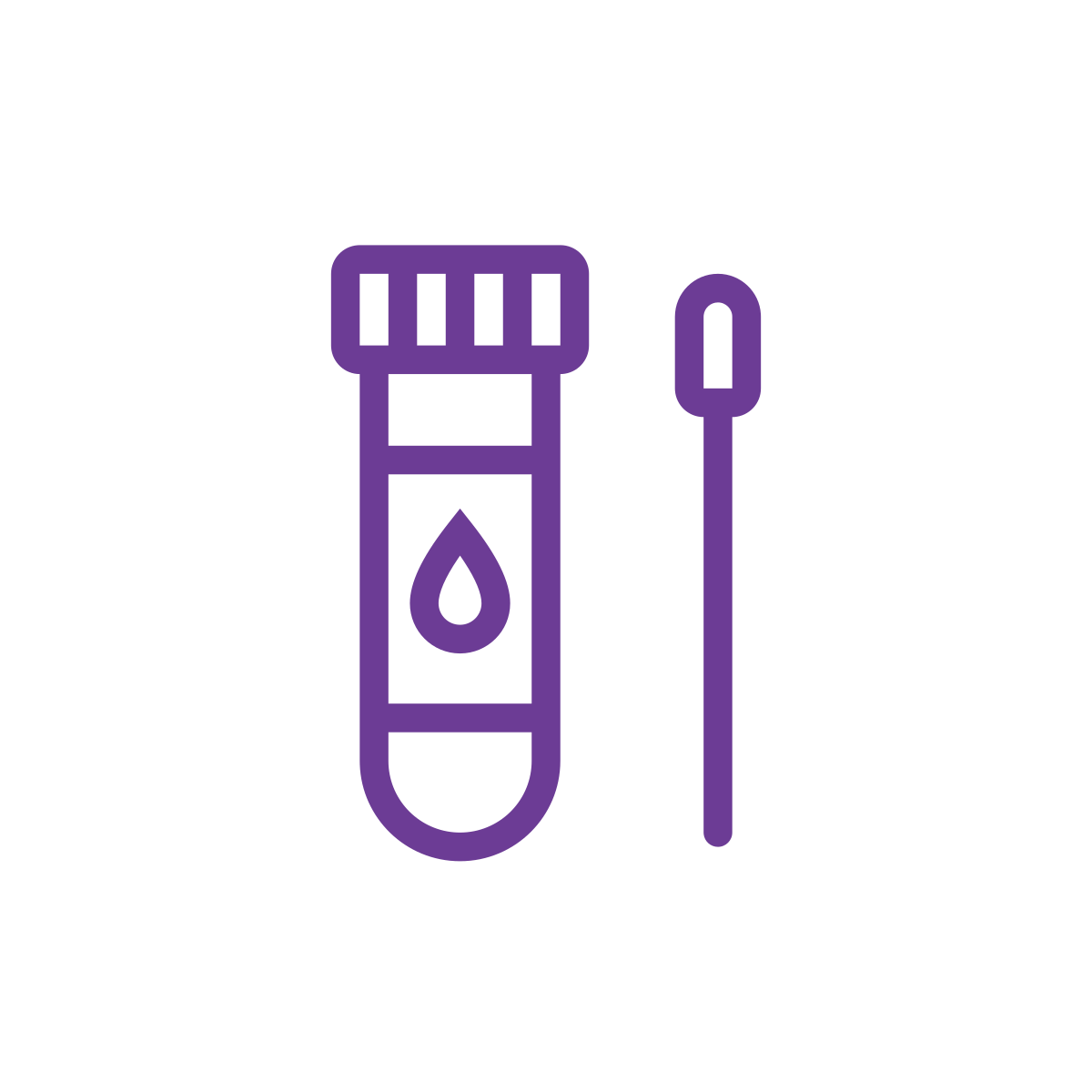 image showing a collection vial with cotton swab to signify substance testing