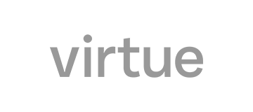Gray text displaying the word "virtue" on a white background.