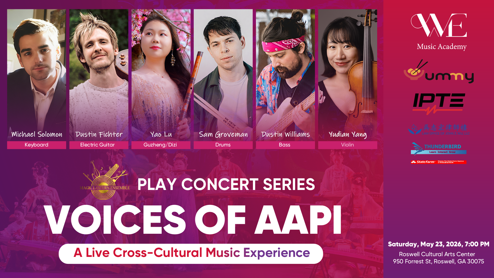 PLAY: Voices of AAPI is a live cross-cultural concert experience presented by Magic Eastern Ensemble in celebration of AAPI Heritage Month